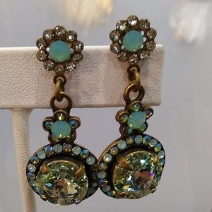 Pacific Opal Swarovski Crystal Drop EARRINGS
